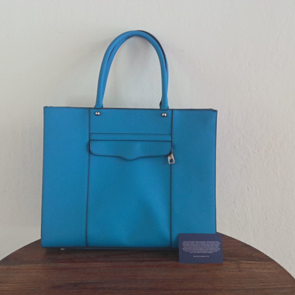 EUC Genuine Leather Rebecca Minkoff Tote In Gorgeous Blue
